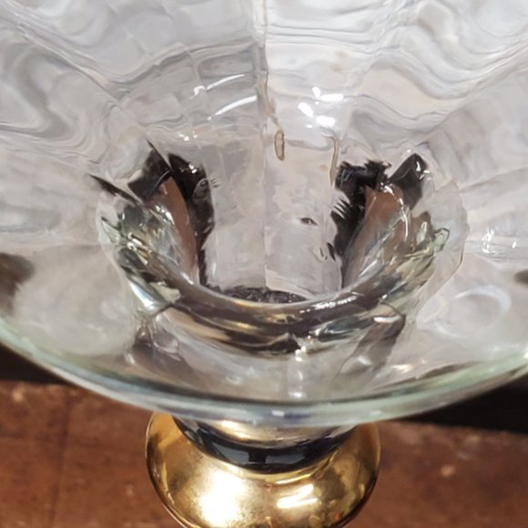 Romanian Crystal Tapered Candle Holder - Cobalt & Aegean Gold. Made in Romania - Picture 7 of 10